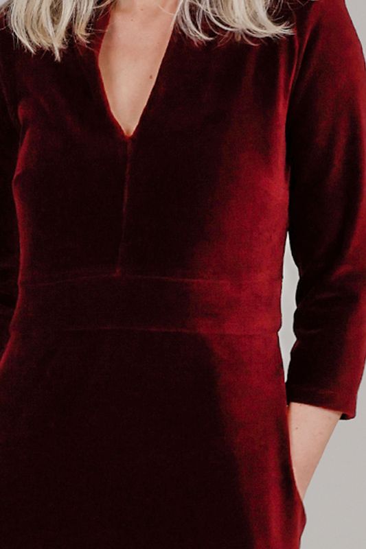 Kine burgundy kort basklänning