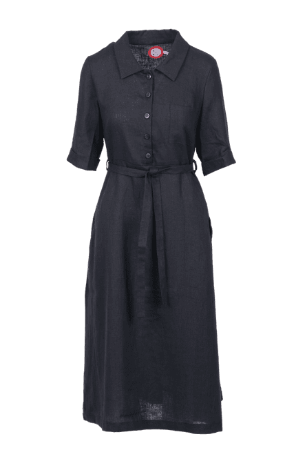 Huvudbild Pernilla  linneklänning i svart