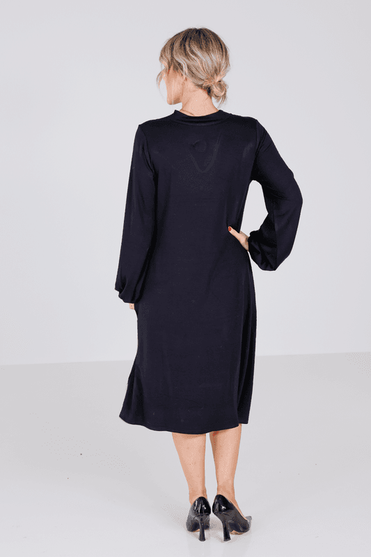 Ira svart bambus klänning 