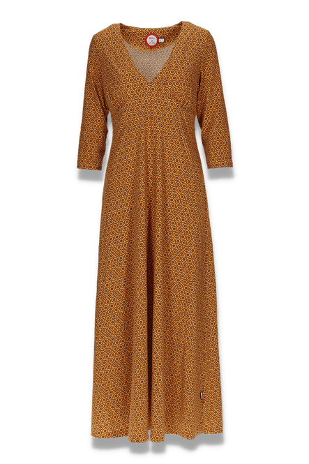 Huvudbild Giselle svart och ochregul klänningar