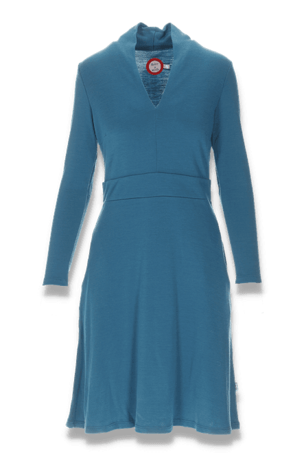 Huvudbild Kathrine petrol merinoull klänning