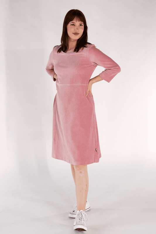 Elli klänning babycord old rose