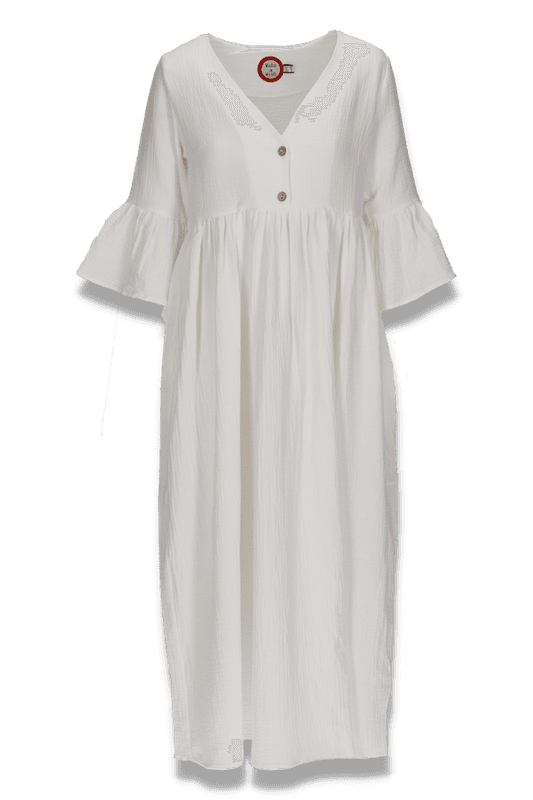 India vit boho chic klänning