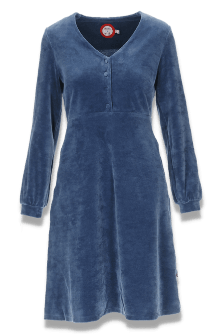 Huvudbild Janka dusty blå velourklänning