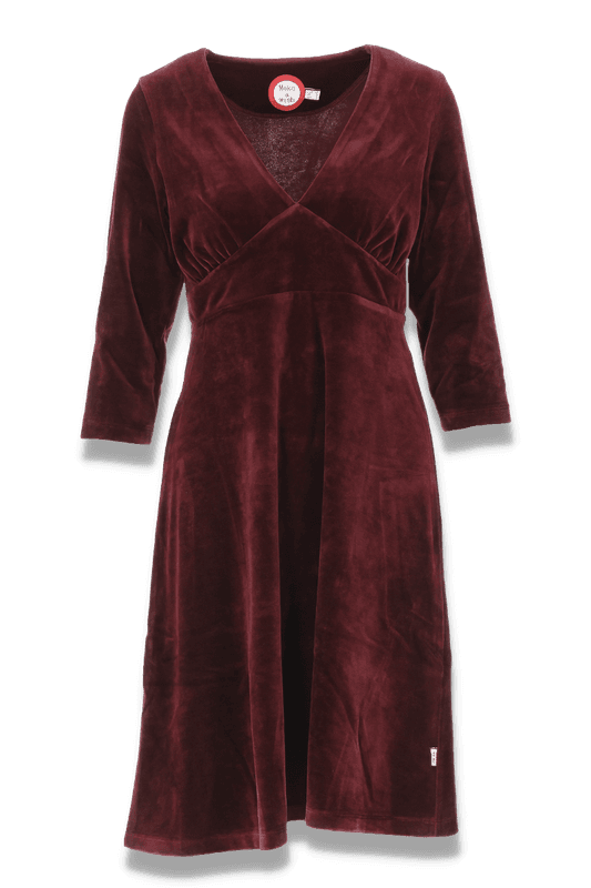 Hildur burgunder velurklänning