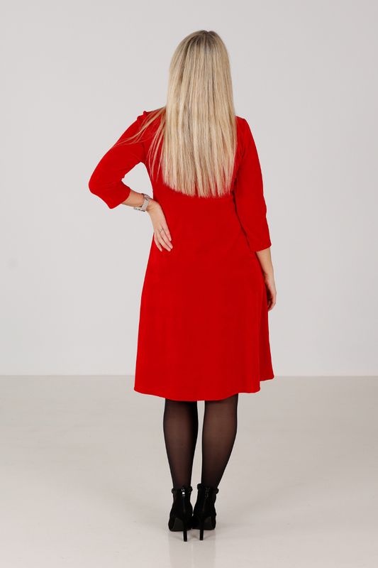 Hildur röd velurklänning