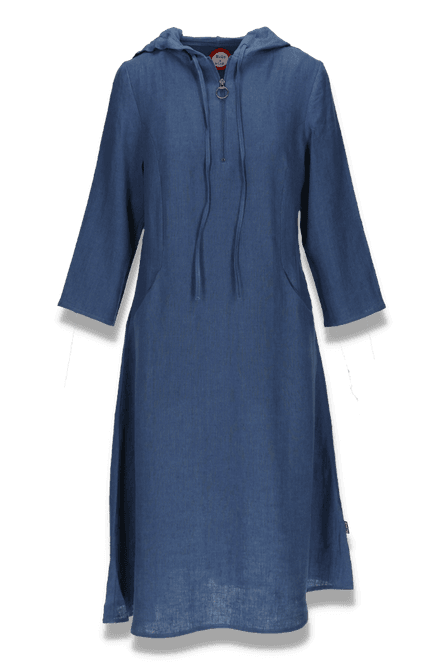 Huvudbild Berta jeansblå sporty linneklänning