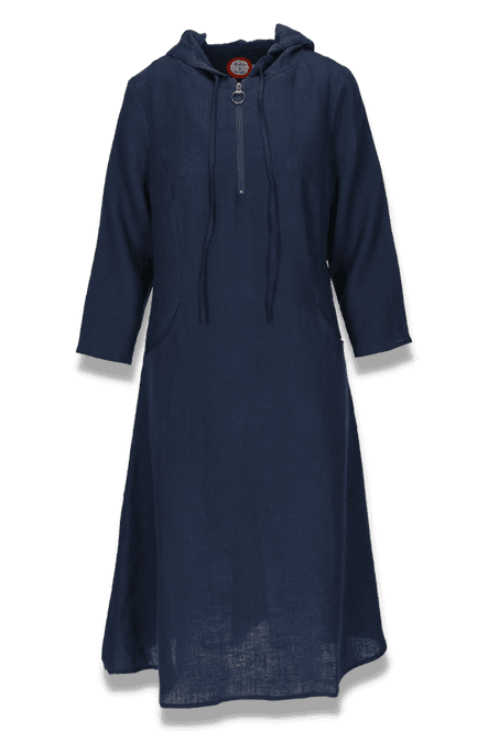 Huvudbild Berta marineblå sporty linneklänning