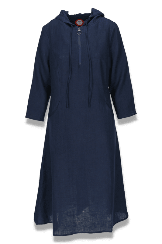 Berta marineblå sporty linneklänning