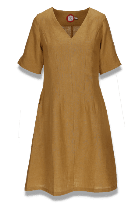 Huvudbild Heidi nugat linne klänning