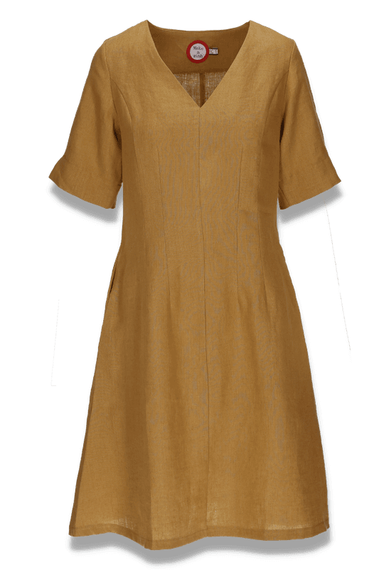 Heidi nugat linne klänning