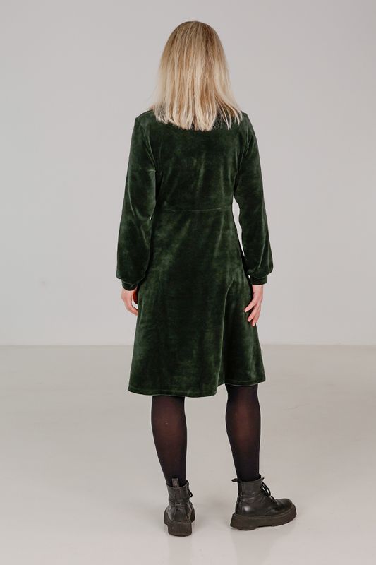 Janka kombogrön velourklänning