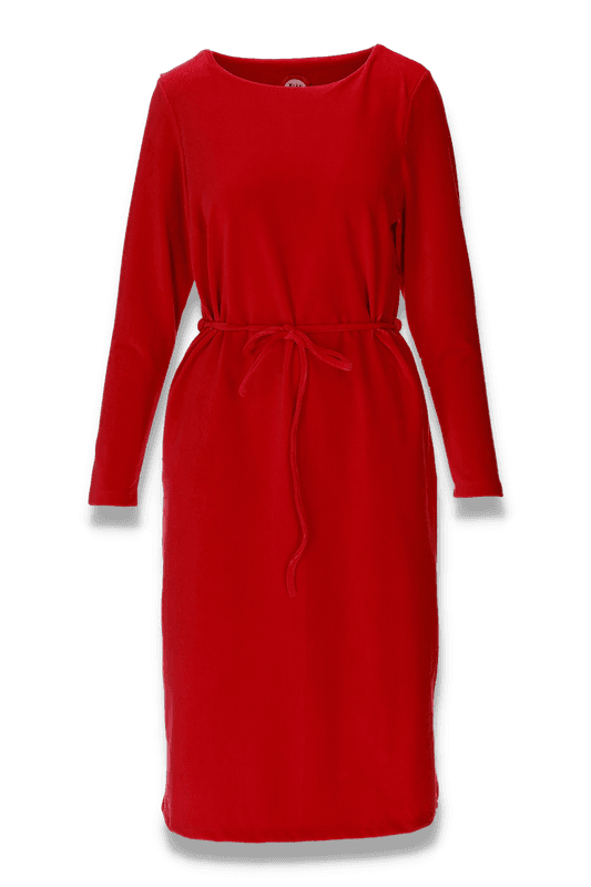 Chloe röd klänning i sammet