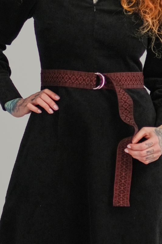 Belt black & burgundy 4,5 cm