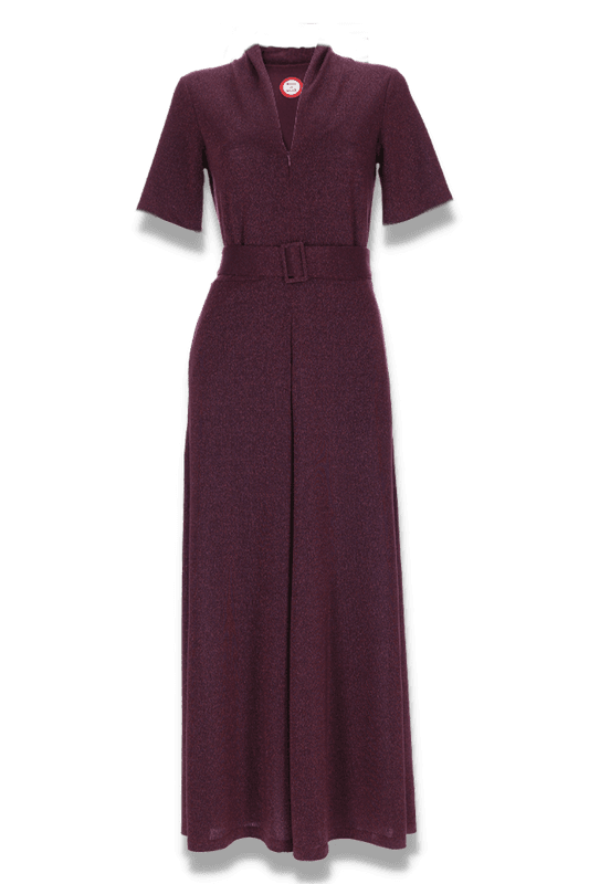 Vera plommonfärgad glitter jumpsuit