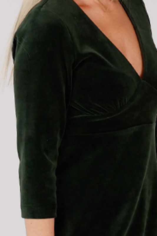 Hildur combogrön velurklänning