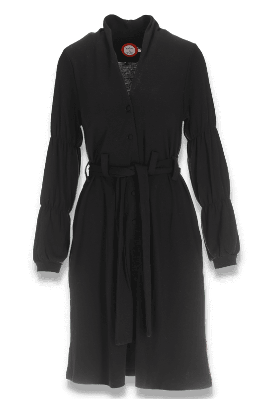 Benedikte svart merinoull klänning