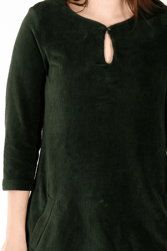 Margrete combo grön babycord tunik