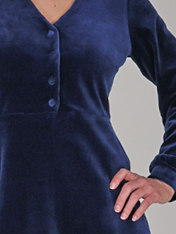 Janka marinsblå velurkjole