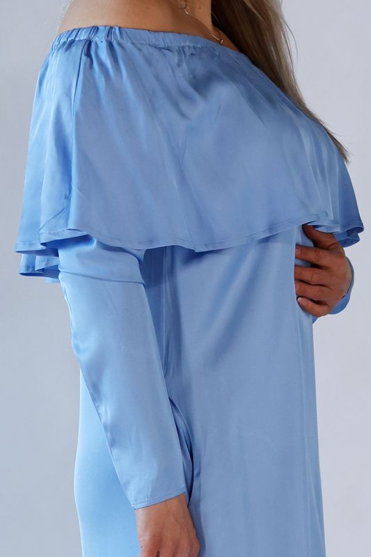 Palma ljusblå elegant klänning i rayon