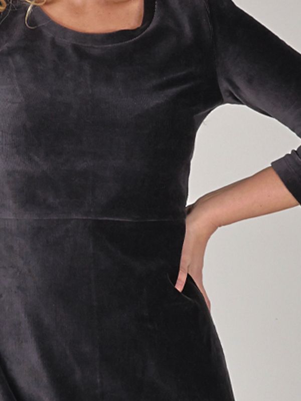 Elli klänning sammet grå